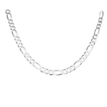 Silver Diamond Cut Figaro Chain 22" By Icesia Gents