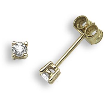 9 Carat Yellow Gold 20pts Diamond Stud Earrings