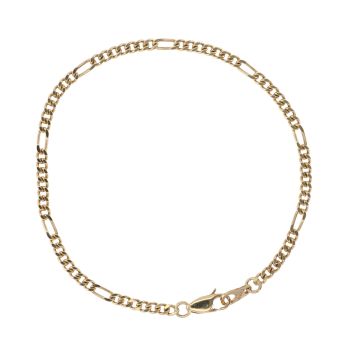 9ct Yellow Gold Figaro Bracelet 7.5"
