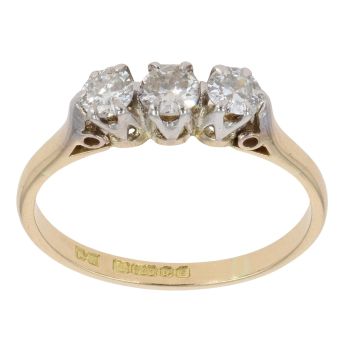 18ct Yellow Gold 0.50ct Trilogy Diamond Ring