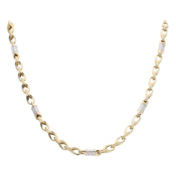 14ct Yellow And White Gold Geek Key Fancy Chain 24"