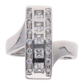9ct White Gold Cubic Zirconia Fancy Ring