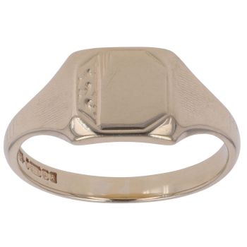 9ct Yellow Gold Patterned Signet Ring