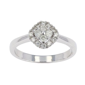 9ct White Gold 0.32ct Diamond Cluster Ring by Anya Belle