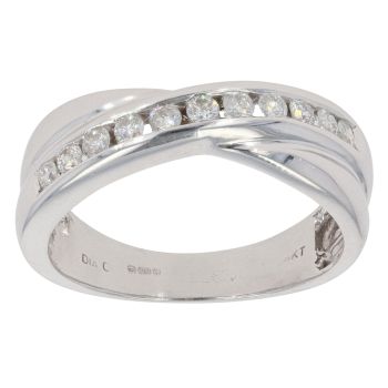 18ct White Gold 0.25ct Diamond Crossover Ring