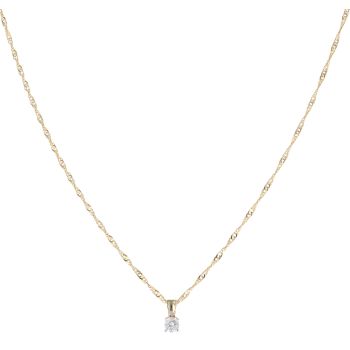 9ct Yellow Gold 0.25ct Diamond Solitaire Pendant And Chain 20"