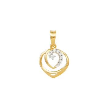 22ct Yellow Gold Heart Pendant with Cubic Zirconia