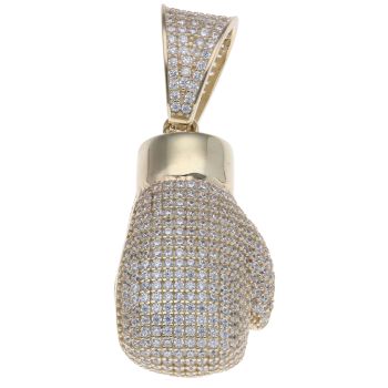 9ct Yellow Gold Cubic Zirconia Boxing Glove Pendant