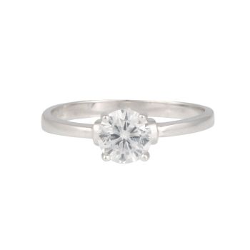Sterling Silver Solitaire Cubic Zirconia Ring