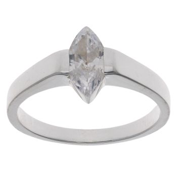 Silver Cubic Zirconia Single Stone Ring By Icesia