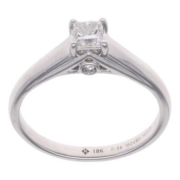 18ct White Gold 0.36ct Princess Cut Diamond Solitaire Ring