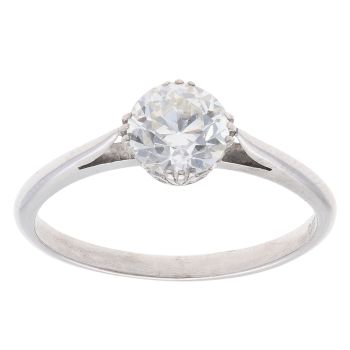 Palladium 0.85ct Brilliant Cut Diamond Solitaire Ring