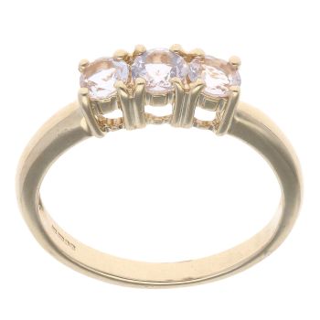 9ct Yellow Gold Cubic Zirconia Three Stone Ring