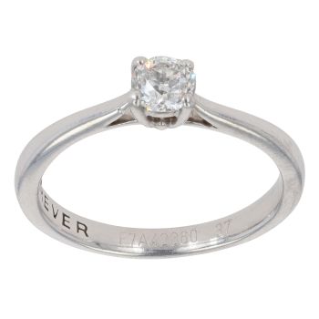 Palladium 0.37ct Diamond Solitaire Ring