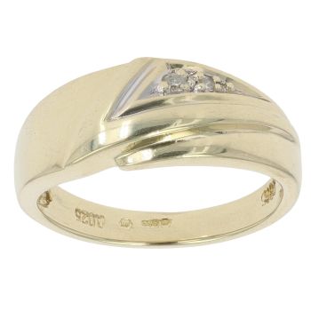 14ct Yellow Gold 0.03ct Diamond Fancy Ring