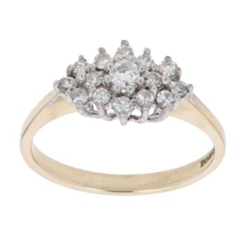 9ct Yellow Gold 0.40ct Brilliant Cut Diamond Cluster Ring