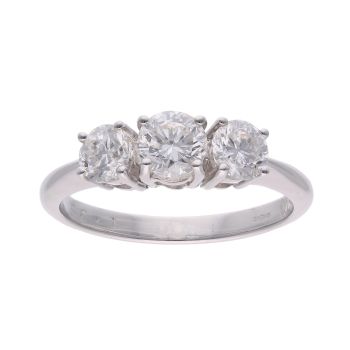 18ct White Gold 1.35ct Diamond Trilogy Ring