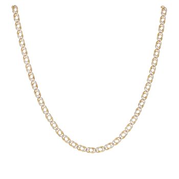 9ct Yellow and White Gold Double Curb Chain 18"