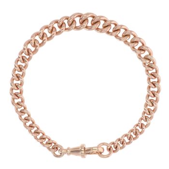 9ct Rose Gold Curb Bracelet 7.5"