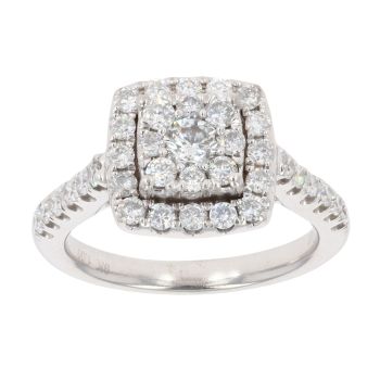 9ct White Gold 1.00ct Diamond Cluster Ring