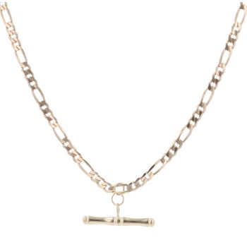 9ct Yellow Gold Figaro T-Bar Chain 20"