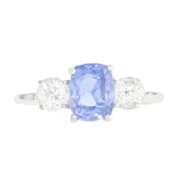 18ct White Gold Diamond And Sapphire Ring