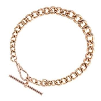 9ct Yellow Gold Albert Bracelet 8.5"