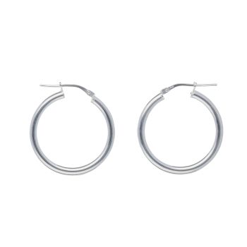 Silver Plain Hoop Earrings by Icesia