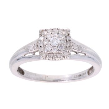 9ct White Gold 0.21ct Diamond Cluster Ring