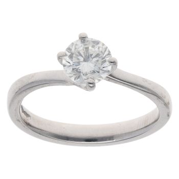 Platinum 0.75ct Brilliant Cut Diamond Twist Solitaire Ring
