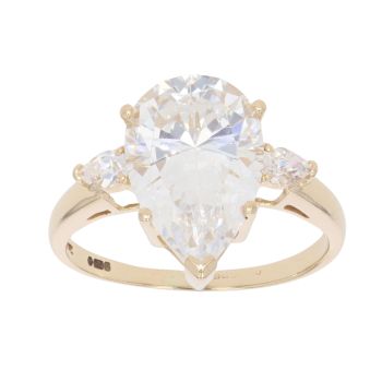 14ct Yellow Gold Cubic Zirconia Stone Set Ring