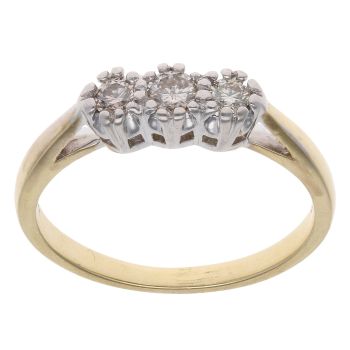 18ct Yellow Gold 0.25ct Brilliant Cut Diamond Graduated Trilogy Ring