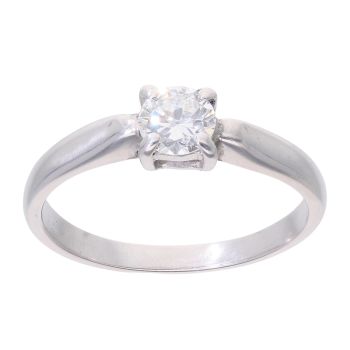 18ct White Gold Solitaire 0.50ct Diamond Ring