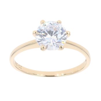 9ct Yellow Gold Cubic Zirconia Single Stone Ring