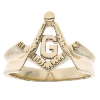 9ct Yellow Gold Masonic G Initial Signet Ring