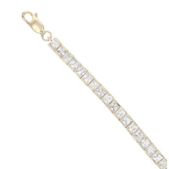 9ct Yellow Gold Cubic Zirconia Bracelet 7.5"