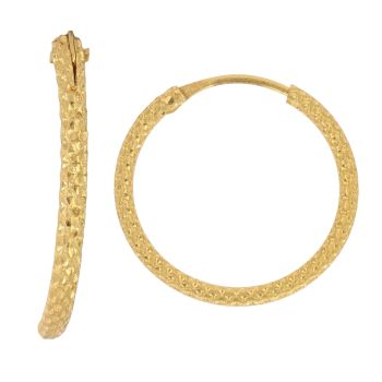 22ct Yellow Gold Dot Grain Hoop Earrings
