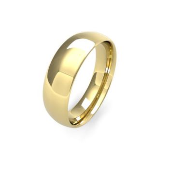 9ct Yellow Gold 6mm Traditional Court Wedding Band
