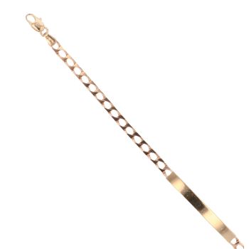 9ct Yellow Gold Square Curb ID Bracelet 8"