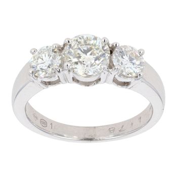 18ct White Gold Diamond 1.78ct Trilogy Ring