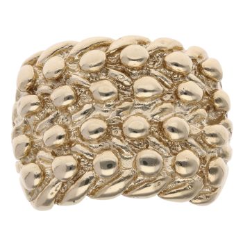 9ct Yellow Gold Four Row Keeper Ring