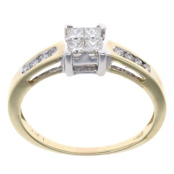 18ct Yellow Gold 0.33ct Diamond Cluster Ring