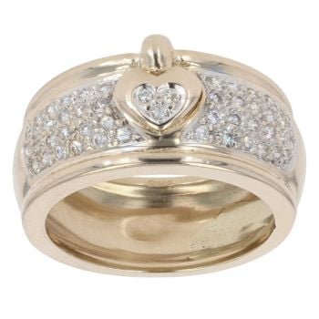 9ct Yellow Gold Cubic Zirconia Heart Ring