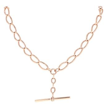 9ct Rose Gold Albert T Bar Chain 16"