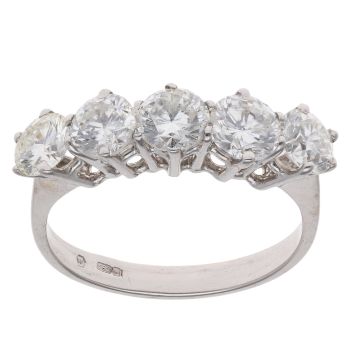 14ct White Gold 2.50ct Diamond Five Stone Ring