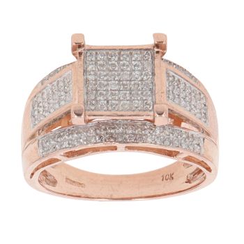 9ct Rose Gold 0.75ct Brilliant Cut Diamond Cluster Ring