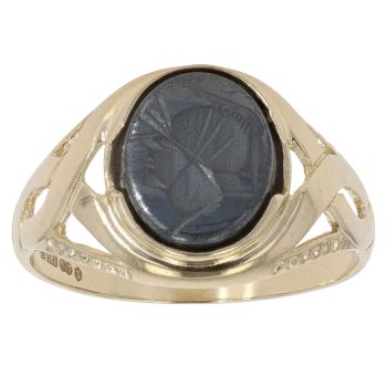 9ct Yellow Gold Hematite Centurion Signet Ring