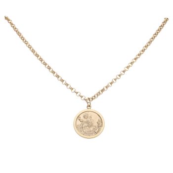 9ct Yellow Gold St Christopher Pendant and Chain 20"