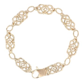 9ct Yellow Gold Celtic Knots Bracelet 8"