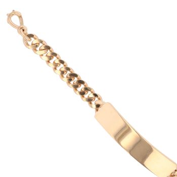 9ct Yellow Gold ID Curb Bracelet 7.5"